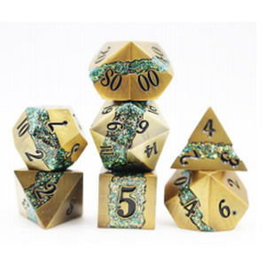 Mica Series 7 piece Metal Dice Set